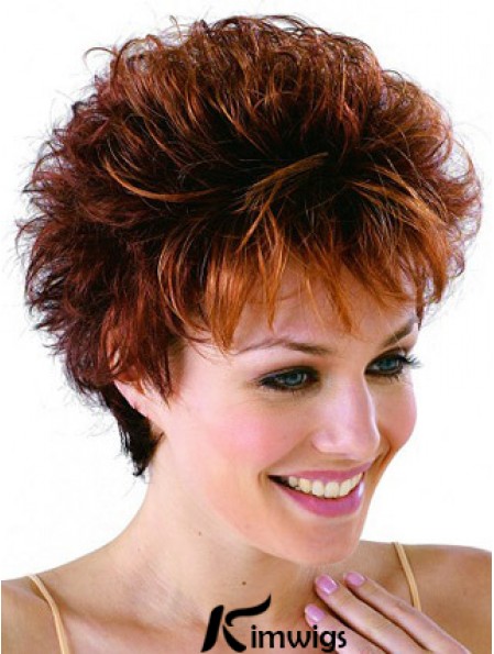 Remy Real Cropped Lace Front Curly Petite Monofilament Cap Wigs