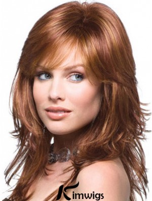 Layered Comfortable Wavy Auburn Long Synthetic Wigs