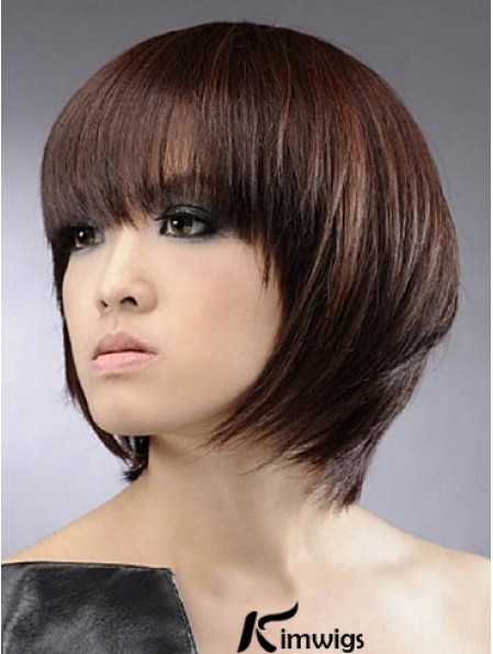 Chin Length Straight Bobs Capless Synthetic Wigs Bob Style