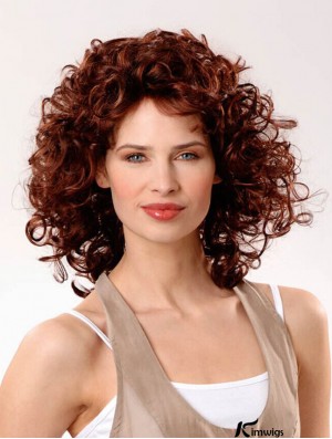 Cheap Human Hair Wigs UK 100% Hand Tied Curly Style Shoulder Length
