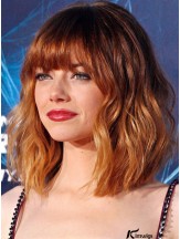 Cropped Wavy 100% Hand Tied Virgin European Real Hair Emma Stone Wig