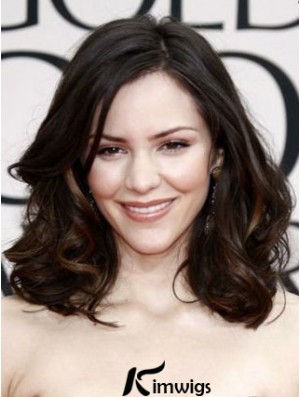 Katharine Mcphee Wigs With Lace Front Brown Color Shoulder Length