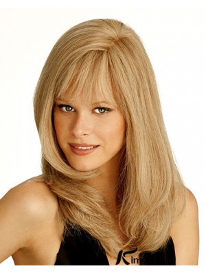 Monofilament Real Straight Style Long Length Blonde Color