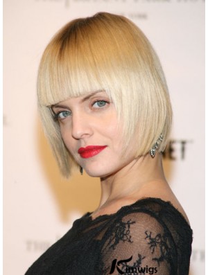 Blonde Chin Length 100% Hand-tied 10 inch Mena Suvari Wigs