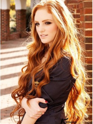 Human Hair Long Wavy Wigs 100% Hand Tied Wavy Style Long Length