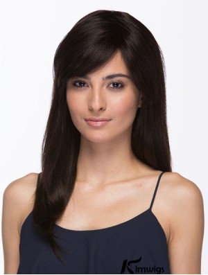 Brazilian Wigs Real Hair Long Length Brown Color With Bangs