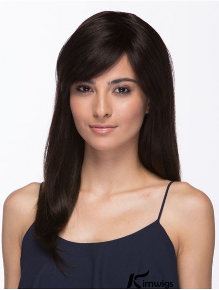 Brazilian Wigs Real Hair Long Length Brown Color With Bangs