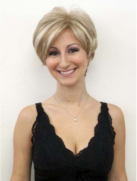 Blonde Wigs With Lace Front Mono Wavy Style Short Length Bob Real hair Wigs