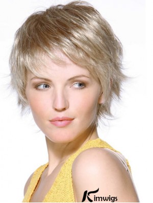  Designed Blonde Straight Chin Length Lace Front Wigs