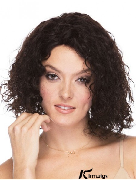 Curly Brazilian Real Hair Shoulder Length Brown Color