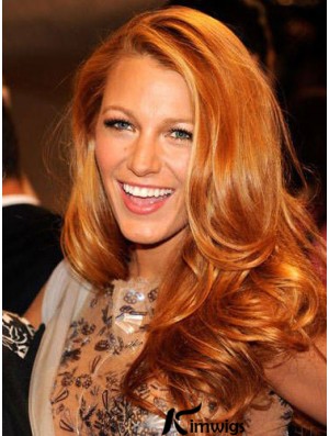 100% Human Hair Blake Lively Wigs Wavy Style Full Lace Cropped Color