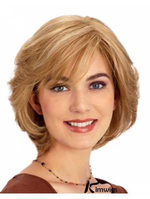 10 inch Blonde Chin Length Layered Wavy Sassy Lace Wigs