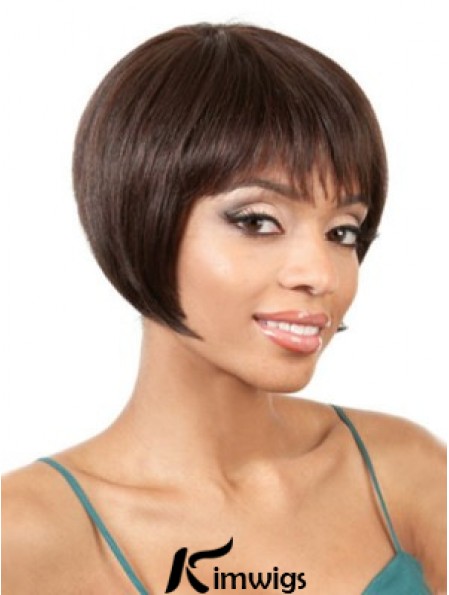 Capless Straight Bobs Chin Length 8 inch Gorgeous Real Hair Wigs