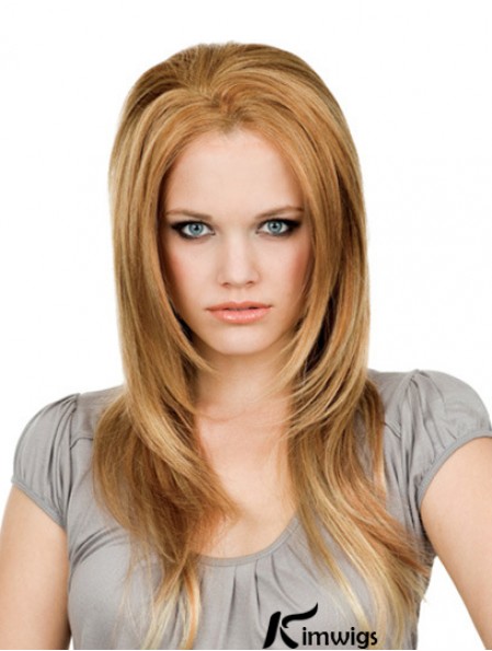  Remy Real Hair Lace Front Blonde Modern Long Wigs