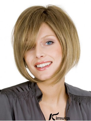 Chin Length Blonde Modern 10 inch Wavy Bob Wigs