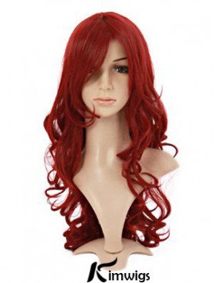 Wavy With Bangs Lace Front Style 20 inch Red Long Wigs