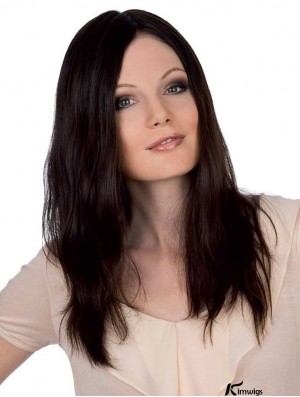 Straight Without Bangs Monofilament Brown Soft Long Wigs