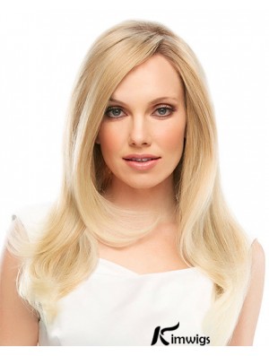 18 inch Blonde Long Layered Straight Designed Lace Wigs