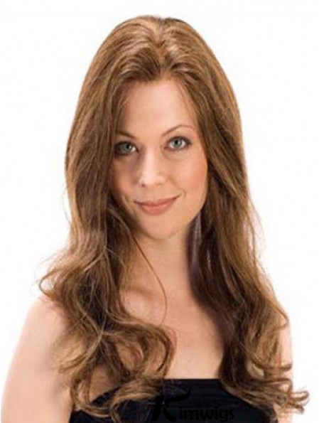 Wavy Remy Real Long Brown Monofilament Real Hair Wigs