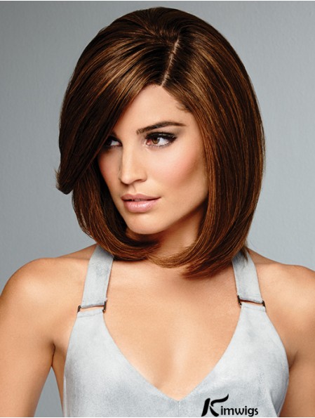 Brown 100% Hand-tied Remy Real Hair 12 inch Bob Style Wigs