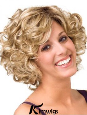 Curly Blonde Layered 10 inch Buy Real Hair Wigs