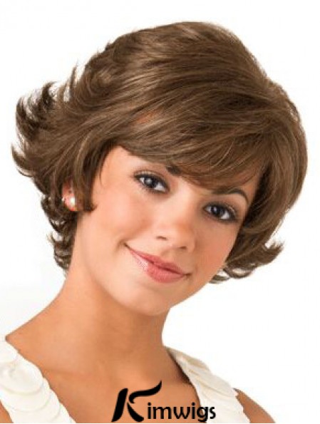 Lace Front Wavy 8 inch Brown Bob Wigs For Women