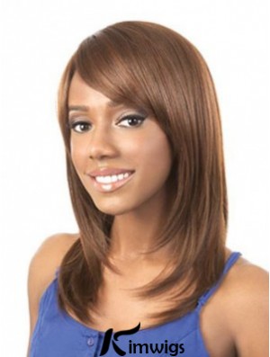 Wigs For African American Woman Brown Color Straight Style Shoulder Length