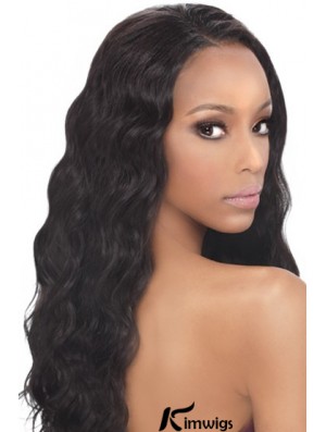 Black Wavy Real Hair With Capless Wavy Style Long Length