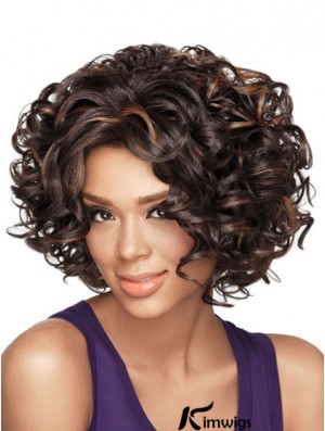 Wigs African American With Synthetic Capless Chin Length Curly Style