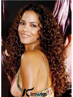 Hairstyles Auburn Long Kinky 22 inch Without Bangs Halle Berry Lace Wigs