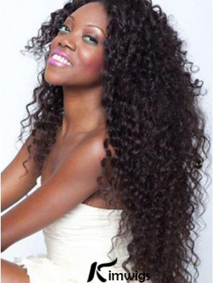 African American Lace Wigs Remy Real Long Length Kinky Style