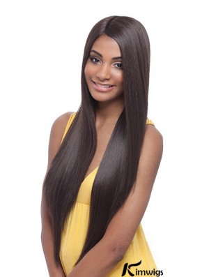 Long Yaki Without Bangs Trendy Brown Lace Front Wigs