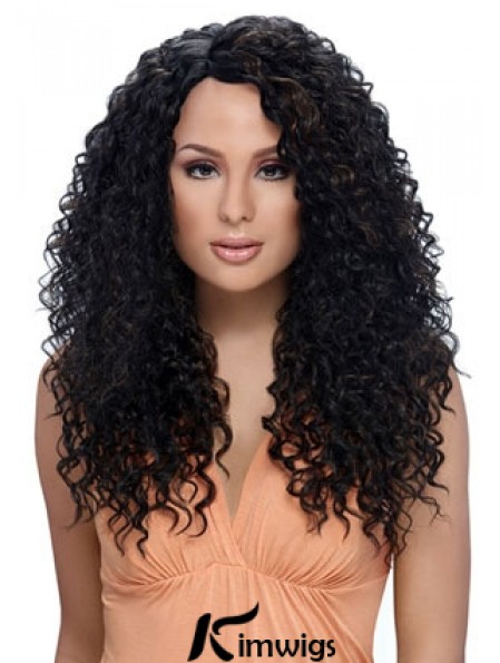 Long Black Kinky Layered Perfect African American Wigs