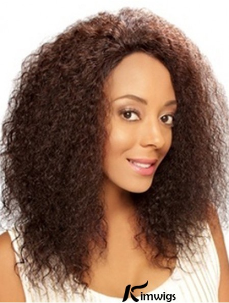 14 inch Brown Shoulder Length Without Bangs Curly Sleek Lace Wigs