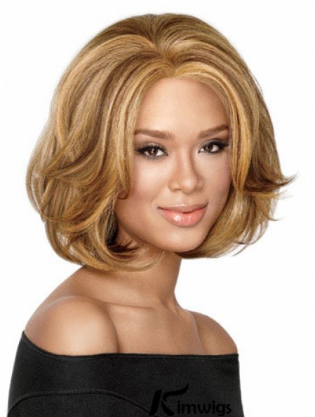 Chin Length Wavy Capless Blonde Durable Bob Wigs