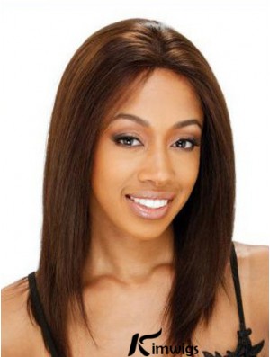 Real Hair Lace Front Wig Indian Remy Straight Style Shoulder Length