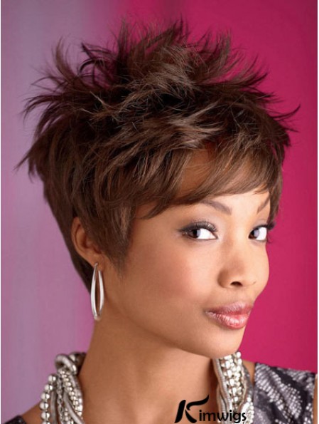 8 inch Boycuts Cropped Synthetic Capless Hairstyles For African American Women