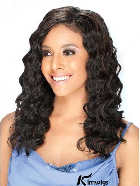 Brazilian Real Hair Lace Front Wigs Black Color Long Length