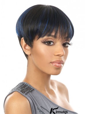 Cropped Black Straight Boycuts New African American Wigs