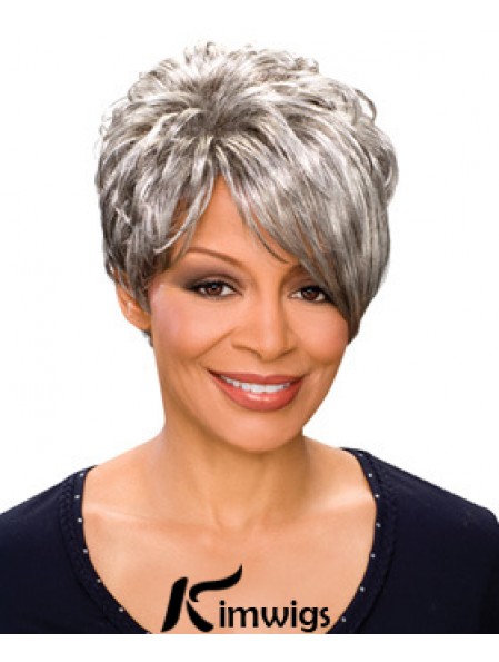 Durable Short Wavy Capless Grey Wigs