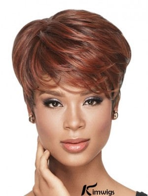 Cropped Red Wavy Boycuts Ideal African American Wigs