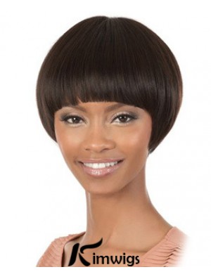 Short Brown Straight Bobs Cheapest African American Wigs