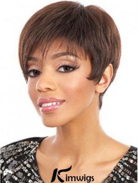 Short Auburn Straight Layered Cheapest African American Wigs