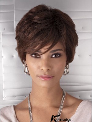 Cropped Auburn Wavy Layered Cheapest African American Wigs