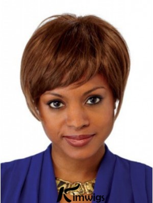 Straight Layered Chin Length Auburn Comfortable Lace Front Wigs