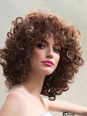 Ladies Synthetic Wigs Shoulder Length Curly Style Layered Cut