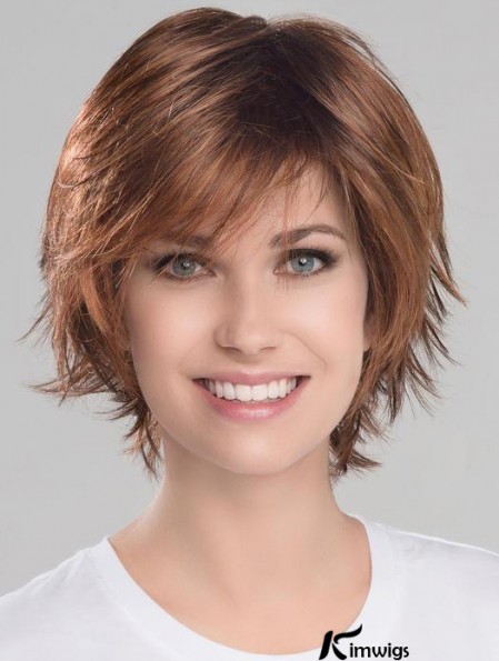 Auburn Beautiful Wavy Short Synthetic Bob Wigs