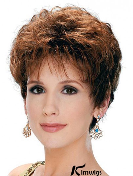 Classic Lady Wig With Capless Synthetic Curly Style Short Length