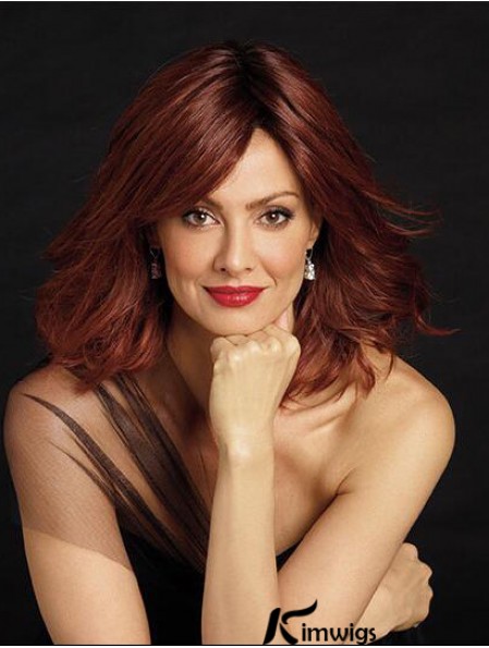 Auburn Shoulder Length Wavy Layered 12 inch Style Medium Wigs