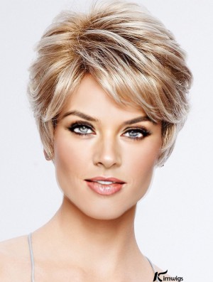 Boycuts Blonde Wavy 4 inch Cropped Synthetic Wigs